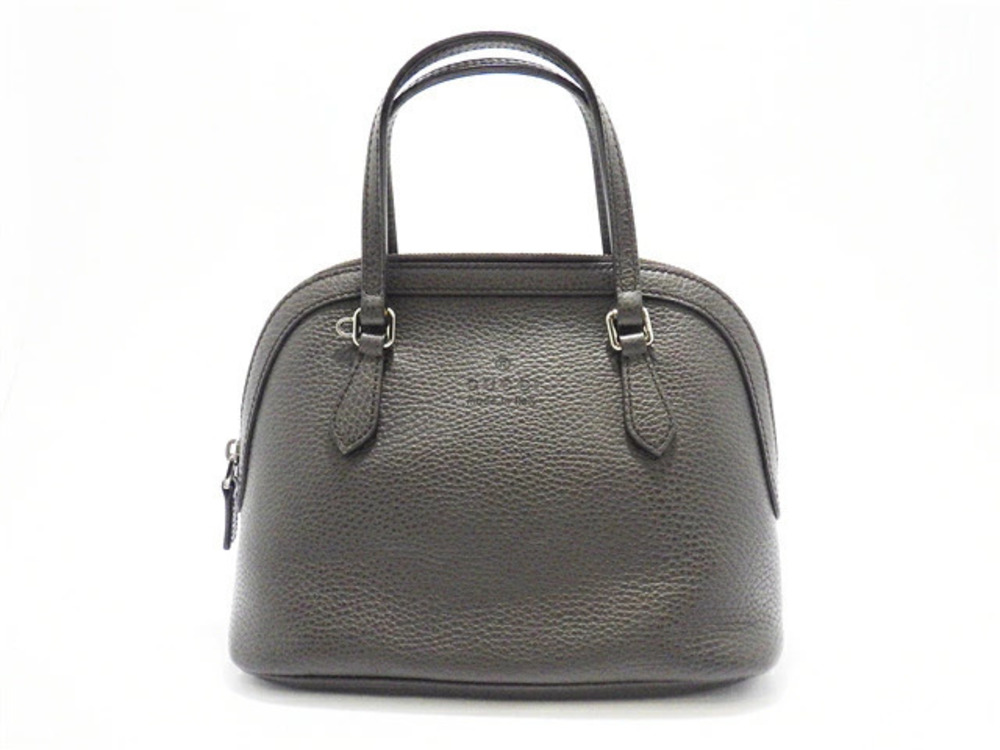 Gucci Handbag Embossed Leather Brown